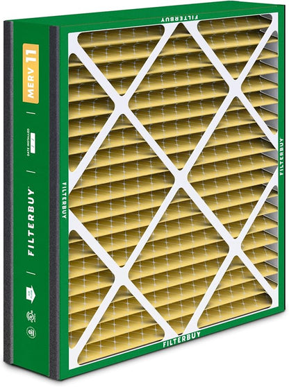Filterbuy 20x25x5 Air Filter MERV 11 Superior Pet & Allergy Defense (2-Pack), Pleated HVAC AC Furnace Filters for Trion Air Bear, Generalaire, Skuttle, and More (Actual Size: 19.63 x 24.13 x 4.88)