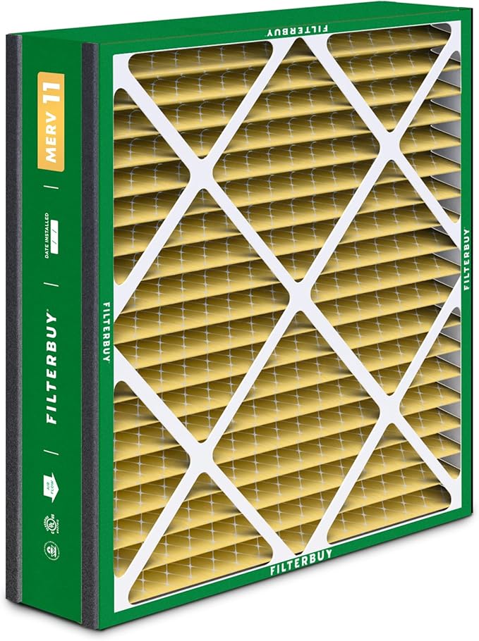 Filterbuy 20x20x5 Air Filter MERV 11 Superior Pet & Allergy Defense (3-Pack), Electrostatic Pleated HVAC AC Furnace Filters for Trion Air Bear 255649-103 & More (Actual Size: 19.63 x 20.63 x 4.88)