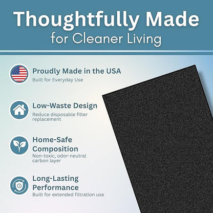 Activated Carbon Filter Pad - Cut to Fit Air Vent Filters for Home, AC, Furnace, Range Hood & Vent - Charcoal Filter Sheets Material for Dust, Odor, Smoke & Allergen Removal - 1 Pack