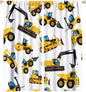 Kids Construction Equipment Window Curtains, Excavator Tractor Tow Truck Rod Pocket Decorative Windows Curtain for Children Teens Boys Girls Room Decor 55x63in (30% Blackout)