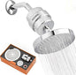 ADOVEL High Output Shower Head and Hard Water Filter, 15 Stage Shower Filter Removes Chlorine & Harmful Substances, Water Softener Showerhead for Bathroom, Rain Shower, 1 Replaceable Filter Cartridge