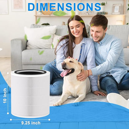 Core 400S Replacement Filter for LEVOIT Core 400S, Core 400S-P Smart Air Purifier, 3-IN-1 True HEPA and Activated Carbon Filter 2 Pack, Compare Part No. Core 400S-RF(LRF-C401S-P-WUS), White