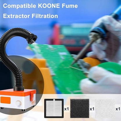 (6”× 6”) H13 Replacement Filter Compatible with KOONE & M-T Solder Fume Extractor,Smoke Purifier, Laser Engraving System Replacement Filter 3x Hepa, 6x Per Filters