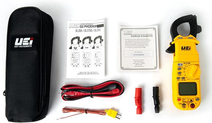 UEi DL379B Digital Clamp Meter Auto Ranging, HVAC Current Voltage Tester w/Magnetic Mount, Measures AC Amps AC/DC Volts Temperature Capacitance Frequency Diodes Duty Cycle Continuity Resistance NCV