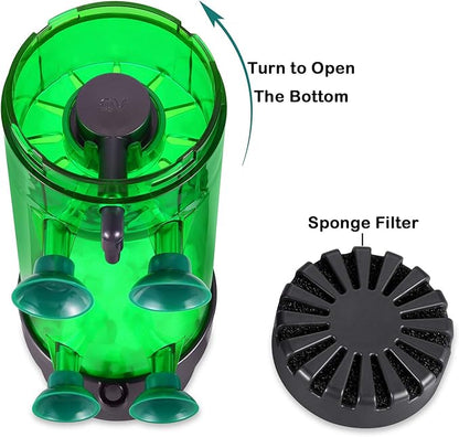 Fluidized Moving Bed Filter Bubble Bio Media Reactor for Aquarium Fish Tank with Air Stone and Sponge Filter