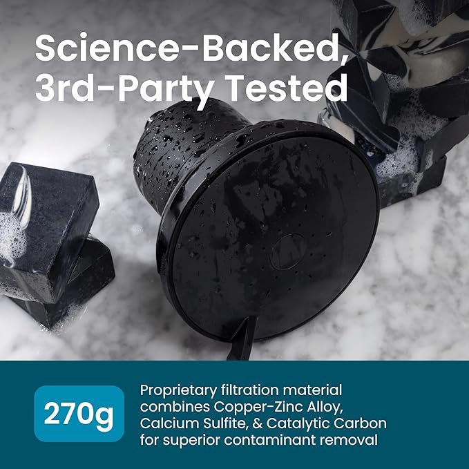 AquaTru Shower - High Pressure Shower Filter Removes Impurities from Hard Water to Support Healthy Skin, Scalp, Hair, Reduce Breakage, and Enhance Your Beauty and Self-Care Routine (Matte Black)