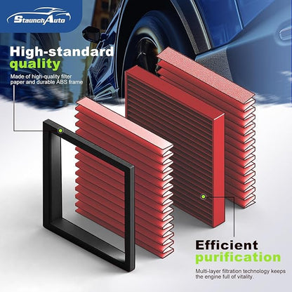 Engine & Cabin Air Filter for RAV4 19-25, Camry 18-24, Avalon 2021, Highlander 20-26, Avalon 19-22, ES350 19-25 2.5L 3.5L Air filter for Car Replacement CF12157 CA12377 Automotive-2 Pack