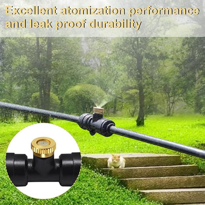 KUWAN 0.016" Orifice (0.4mm) Thread UNC 10/24 Brass Misting Nozzles Low Pressure Atomizing Misting Sprayer Water Hose Nozzle for Greenhouse, Landscaping, Outdoor Cooling Mister System (150PCS)