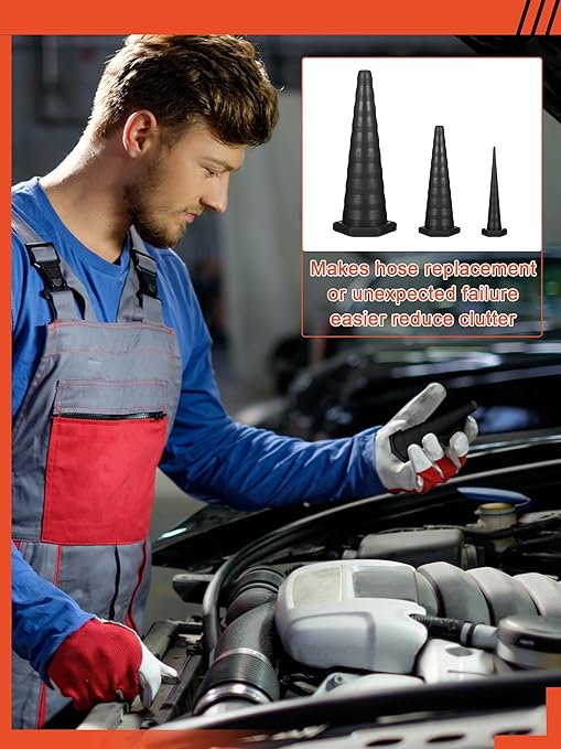 Hydraulic Oil Service Plugs Large Medium Small Sizes Multi Pack Rubber Drip Proof Hose Plugs Industrial Hydraulic Kit for Irrigation, 3 Sizes (35 Pcs,Black)