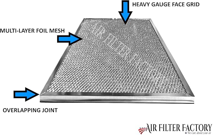 Air Filter Factory Grease Filter S99010301, 99010301 Replacement For Broan Range Hood Aluminum Mesh Grease Vent Filter 11-7/8" X 20-11/32" X 3/8"