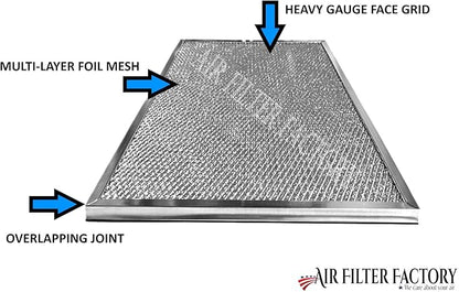 Air Filter Factory Grease Filter S99010301, 99010301 Replacement For Broan Range Hood Aluminum Mesh Grease Vent Filter 11-7/8" X 20-11/32" X 3/8"