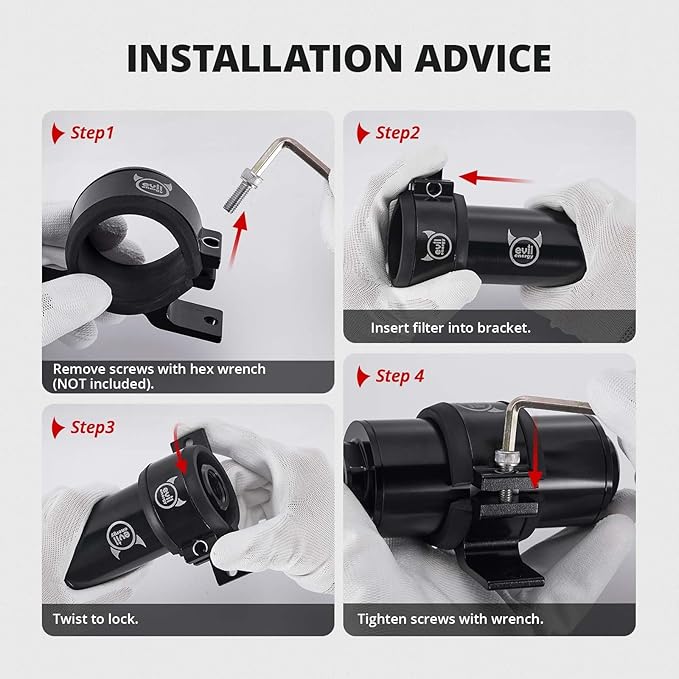 EVIL ENERGY 60mm Fuel Filter Mounting Bracket, Fuel Pump Clamp Holder Black