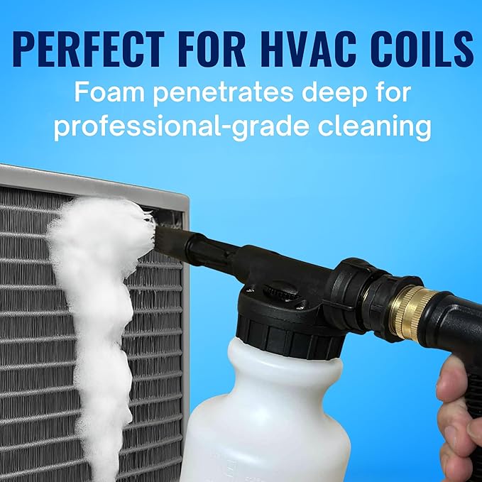 Coil Cannon Cleaner Mixing Sprayer, 2L Bottle, Automatic Dilution, Foaming Wand, HVAC Coil Cleaner, Car Detailing, Outdoor Equipment Cleaning