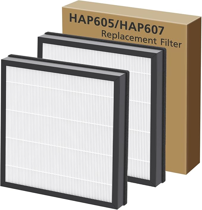 HAP605 Air Purifier Replacement Filters for FreAire HAP605 HAP607 and for XenonLab HAP605 HAP607 Air Purifier, 3-in-1 HAP607 Efficient Air Filter with Activated Carbon for Home, 2-Pack