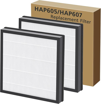 HAP605 Air Purifier Replacement Filters for FreAire HAP605 HAP607 and for XenonLab HAP605 HAP607 Air Purifier, 3-in-1 HAP607 Efficient Air Filter with Activated Carbon for Home, 2-Pack