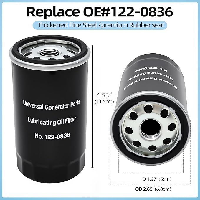 Tune Up Kit for Onan RV QG 5500 7000 Generator Marquis Gold Platinum EF/HGJAA/HGJAB/HGJA, with Parts 149-2341 Fuel Filter,140-3116 Air Filter,122-0836 Oil Filter&Wrench,167-1638 Spark Plug&Gap Tool