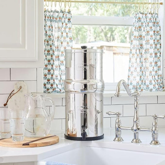 Big Berkey Gravity-Fed Stainless Steel Countertop Water Filter System 2.25 Gallon with 2 Authentic Black Berkey Elements BB9-2 Filters