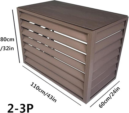 Pool pump covers for outside units, outdoor garbage can enclosures, aluminum outdoor garden air conditioner cover, sturdy and durable, noise-proof, suitable for gardens, balconies, walls ( Color : FOU