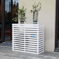 Wood Air Conditioner Fence Screen - Hide Outdoor Unit Stylishly with Tall Weatherproof Shutters Central Air Conditioner Covers (White L105Xw45Xh95Cm)
