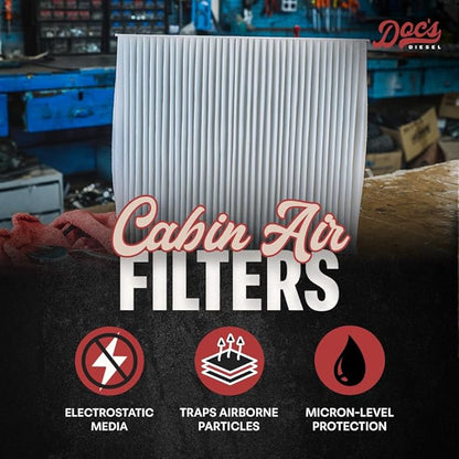 Doc's Diesel Cabin Air Filter D3696 | Compatible with Nissan Titan XD 5.0L Cummins 2016-2019 | Replaces 27277VX01A