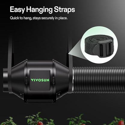 VIVOSUN Smart Air Filtration G4 Kit 4", AeroZesh G4 Inline Duct Fan with E12 Speed Controller, Carbon Filter & 8' Ducting, Cooling & Ventilation System for Grow Tents, Indoor Gardening, Hydroponics