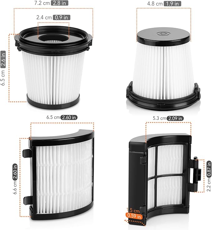 6Pack IW3511 HEPA Filters Replacement for Shark Detect Pro Cordless Vacuum Handheld IW3511 IW1111 IW1120 IW1615, 3 HEPA filters + 3 Hand vac pre-motor filters