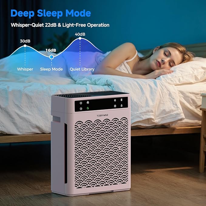 Air Purifiers for Home, Large Room up to 3000 Ft², HEPA Air Purifier for Home Pets with Filter, Air Quality Sensor, Timer, Air Cleaner for Bedroom, Dorm Room, Pet Hair, Office - Pink