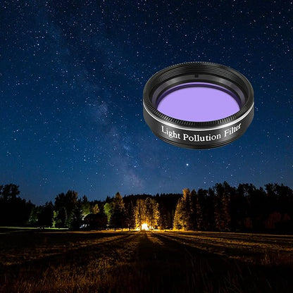 1.25inch Light Pollution Filter for Telescope, Perfect for Viewing Moon and Planets, Metal Cell and Optical Glass