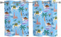 2 Panel Kitchen Cafe Curtains, Desert Landscape Sunlight Filtering Nature Air Through, Home Decor Window Covering Tier Curtains for Living Room 55W x 39L inch Cute Camels Palm Trees Houses Leaves Blue