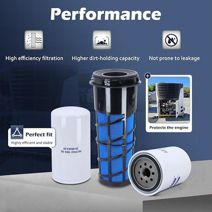 Maintenance Service Filter Kit, Air/Fuel/Oil Filter Set Compatible with Carrier Reefer 7300 7500 Replaces# 30-00471-20 30-01090-05 30-00463-00