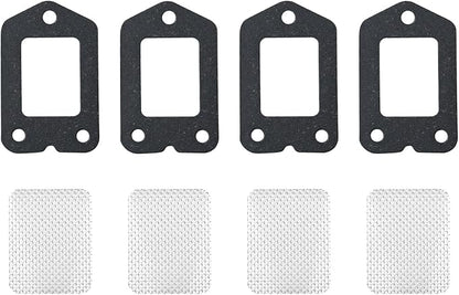 SRM-225 Spark Screen and Gasket (4 Set) Fit for Echo 14586240630 Muffler Spark Arrestor Screen, Echo 14586642031 Muffler Gasket Parts
