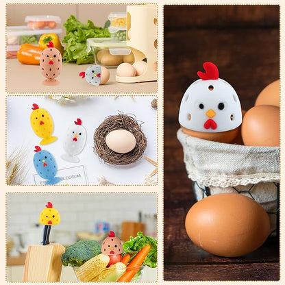 Egg Brush Cleaner, Egg Cleaner Scrubber for Fresh Eggs, Cute Chick Shaped Silicone Egg Washer, Reusable Multipurpose Washing Egg Tool for Fruits and Vegetables(Grey, 1 Set)