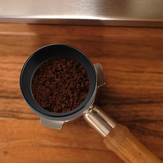 53mm Espresso Dosing Funnel with Magnetic, 53mm Portafilter Funnel, Dosing-Funnels, Compatible with Filter Espresso Dosings Funnels, 8 Magnets (Black)