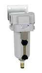 PneumaticPlus SAFM400-N06BD-MEP Compressed Air Coalescing Filter, 0.1 Micron, 3/4" NPT - Metal Bowl, Auto Drain, Bracket