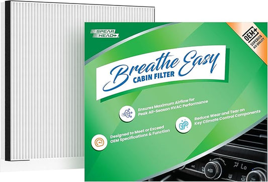 Spearhead OEM+ Particulate Breathe Easy Cabin Filter | Fits Genesis G70 G80 G90 GV70 GV80, Hyundai Equus Genesis, Kia K900 Stinger Telluride Like OEM | Max Airflow & Enhanced Performance (BE-735P)