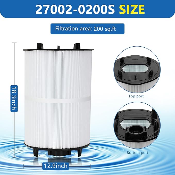 27002-0200S Pool Filter Cartridges Compatible with pentair sta-rite 27002-0200S Pool Filter System 2 Modular Media Pool and PLM200 D.E. Filter,200 sq.ft D.E. Filter with 24800-0121 Air Bleed Assembly