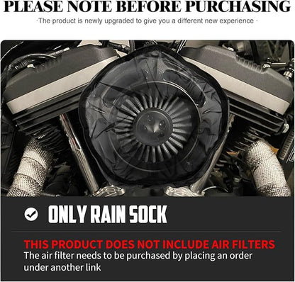Waterproof Air Filter Rain Sock Motorcycle Dustproof Cold Air Intake Protective Cover Air Cleaner Filter Kit Fit for Harley Sportster XL Touring Road King Street Glide Dyna Softail