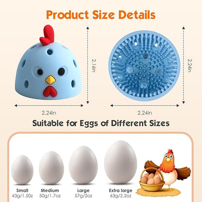 Egg Brush Cleaner, Egg Cleaner Scrubber for Fresh Eggs, Cute Chick Shaped Silicone Egg Washer, Reusable Multipurpose Washing Egg Tool for Fruits and Vegetables (Blue)