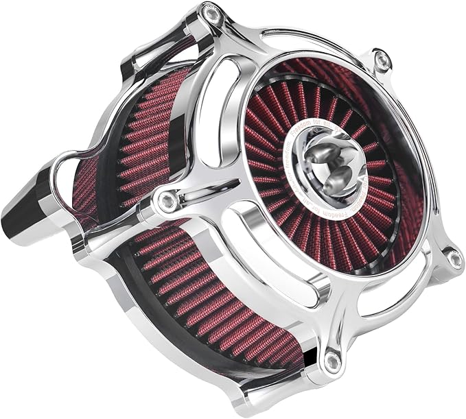 Air Filter Cleaner for Harley Davidson Softail Touring Street Road King Glide Trike for Harley Davidson Air Intake Filters for Touring 08-16, Softail 16-17 Red