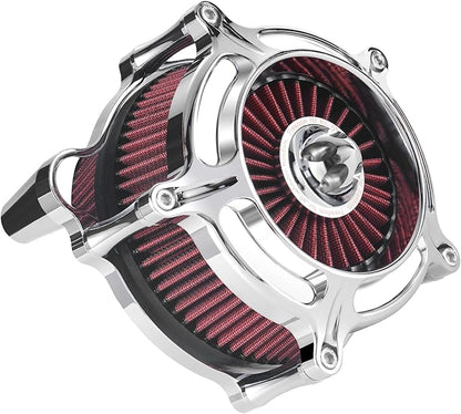 Air Filter Cleaner for Harley Davidson Softail Touring Street Road King Glide Trike for Harley Davidson Air Intake Filters for Touring 08-16, Softail 16-17 Red