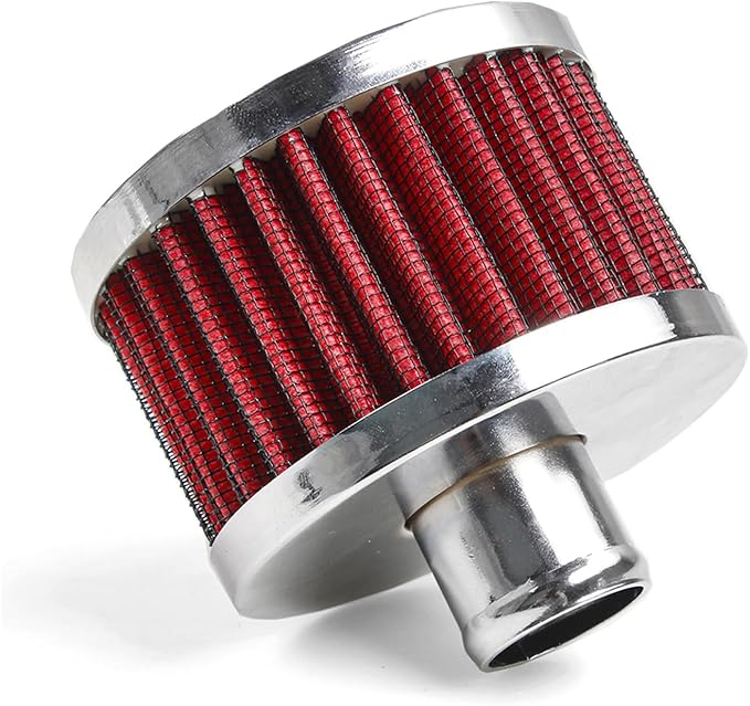 MUGE RACING 23mm Car Air Filter Universal Cold Air Intake Filter High Flow Vent Valve Cover Breather Filter (Red- 2 Pcs)