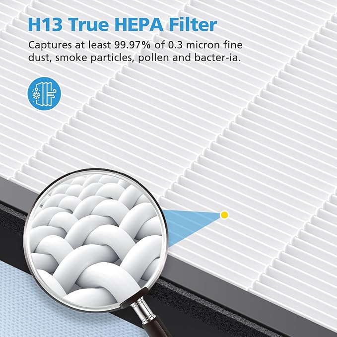 4 Pack HAP602 Replacement Filter Compatible with ECOSELF HAP602 / HAP602WF Air Purifier, Air Purifiers Replacement Filter for Home Large Room, # RF-HAP602-2P