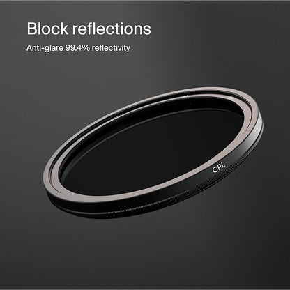 Urth 58mm Circular Polarizing (CPL) Lens Filter (Plus+) - 20-Layer Nano-Coated, Slim Design for Camera Lens Polarization
