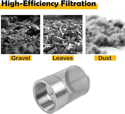 Dia Hose Inlet Suction Strainer Filter, Stainless Steel Water Pump Filter for Garden Irrigation, High Pressure Water Pump, Sprayer & Plumbing Systems (53mm)