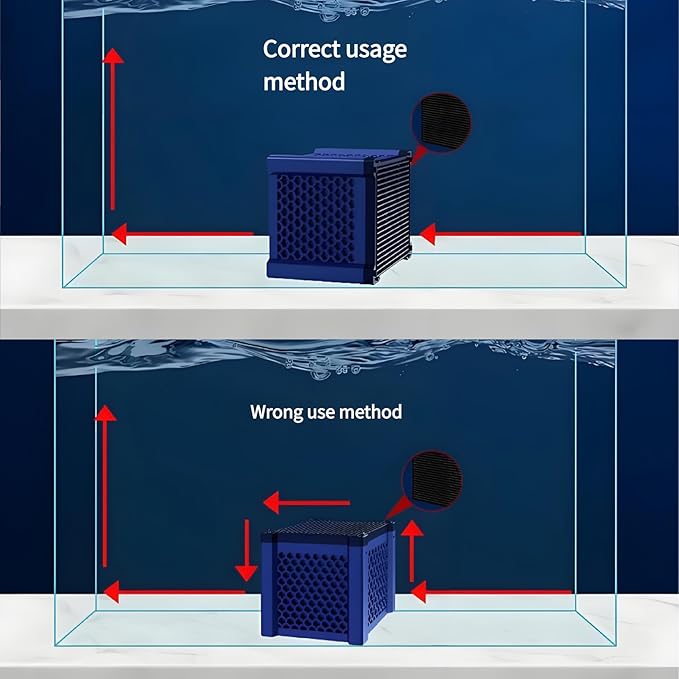 Pure Cube Water Trough Filter - Fish Tank Kit with Activated Carbon, Super Strong Honeycomb Aquarium Filter Media for Small Fish Tanks, Ponds & Livestock Water Purification (1PC, Blue)