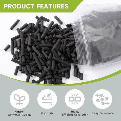 2-Pack (2 Lbs) Odor Absorbing Activated Charcoal Filter Refills for Lomi Electric Countertop Composter - 12-Month Supply, Replacement Filters Compatible with Lomi Smart Waste Kitchen Composter