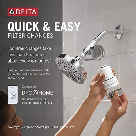Delta Clarifi Standard Shower Filter Attachment Chrome with Additional Cartridge