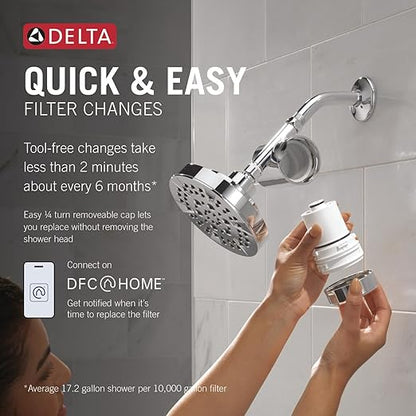 Delta Clarifi Standard Shower Filter Attachment Chrome with Additional Cartridge
