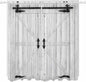 Farmhouse Wood Grain Living Room Curtains 96 Inch Length, Window Curtains Tab Top, Vintage Country Barn Gate Grey Light Filtering Window Treatments Drapes 52"x96" 2 Panel