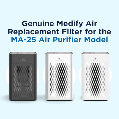 Medify Air MA-25 Genuine Replacement Filter | for Allergens, Wildfire Smoke, Dust, Odors, Pollen, Pet Dander | 3 in 1 with Pre-filter, H13 HEPA, and Activated Carbon for 99.7% Removal | 2-Pack